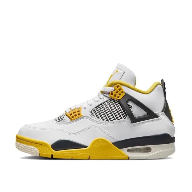 Air Jordan 4 AJ4 白橙色 白黄 中帮复古篮球鞋 AQ9129-101