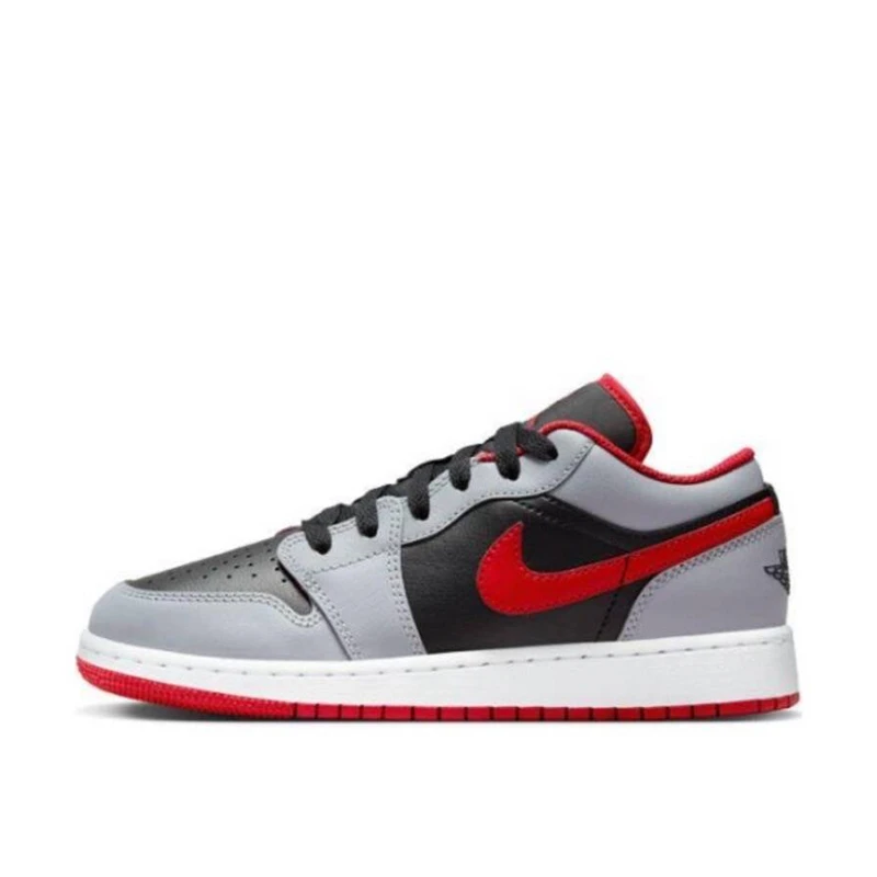 清货价 耐克AJ正品 AIR JORDAN 1 LOW AJ1灰黑红低帮 复古篮球鞋