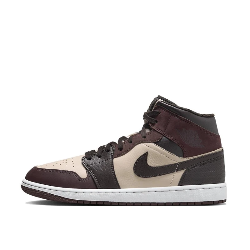 Air Jordan 1 Mid AJ1 棕米黑中帮复古篮球鞋 FZ4359-200