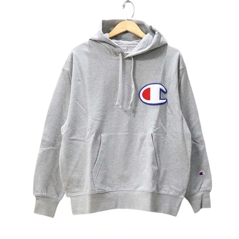 断码清货 正品 Champion 大C标连帽刺绣logo卫衣 C3-R101灰色