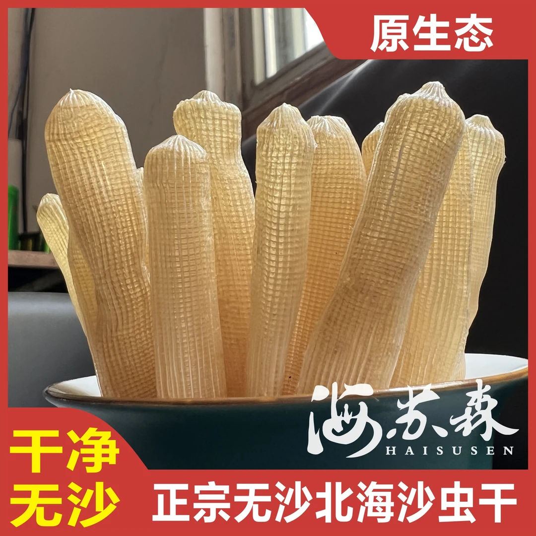 无沙款大号沙虫干 正宗北海特产精品干净沙虫海肠子海鲜干货野生