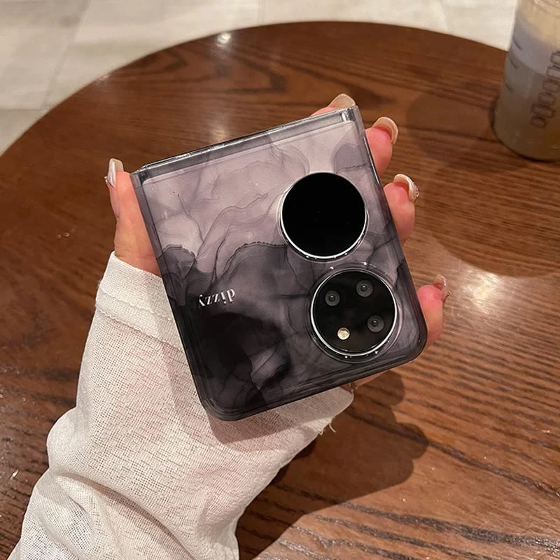 适用华为p50pocket折叠屏手机保护壳新款石墨色晕染p50宝盒女防摔
