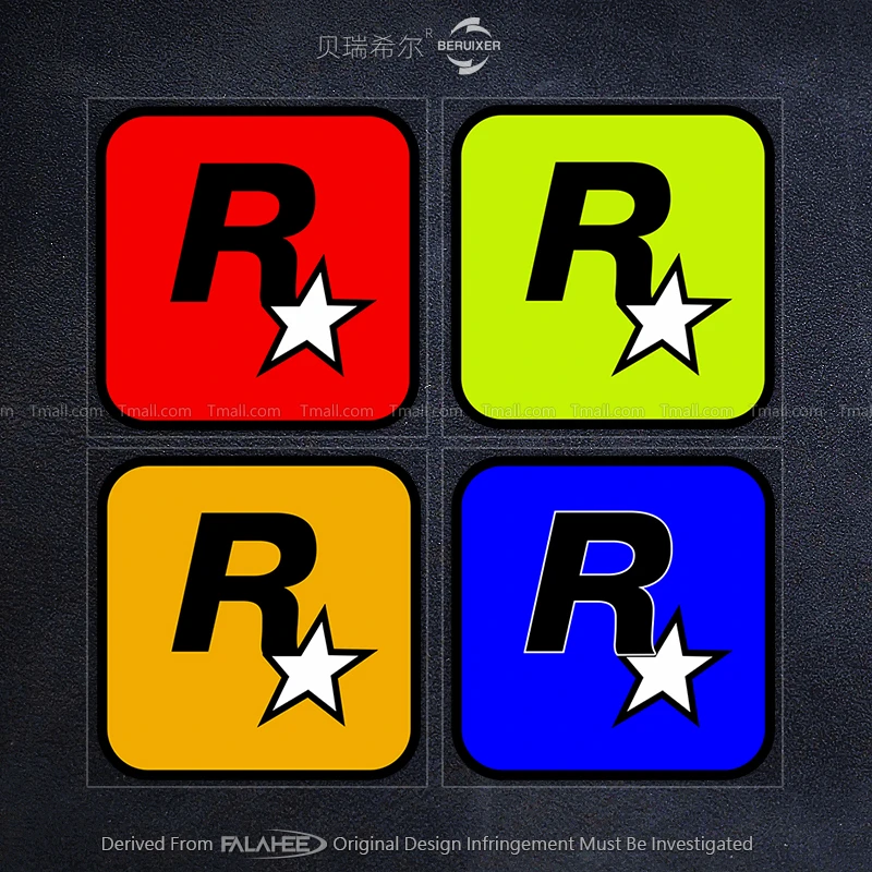 侠盗猎车GTA5飞车个性汽车贴纸R星标电动摩托机车身装饰反光拉花