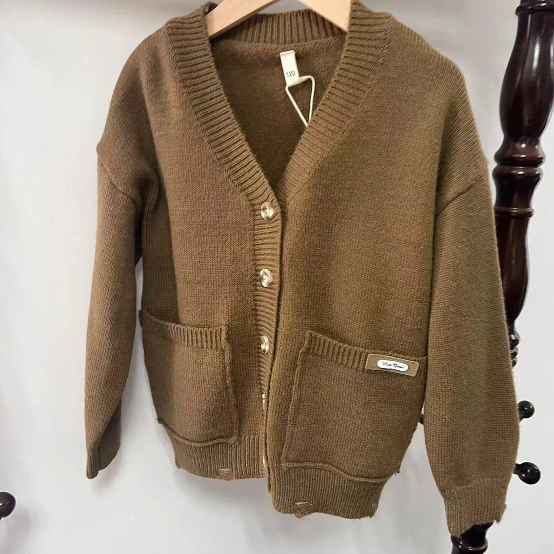 （亲子款）儿童毛衣休闲针织洋气时尚外搭秋冬开衫春秋女童秋冬衫