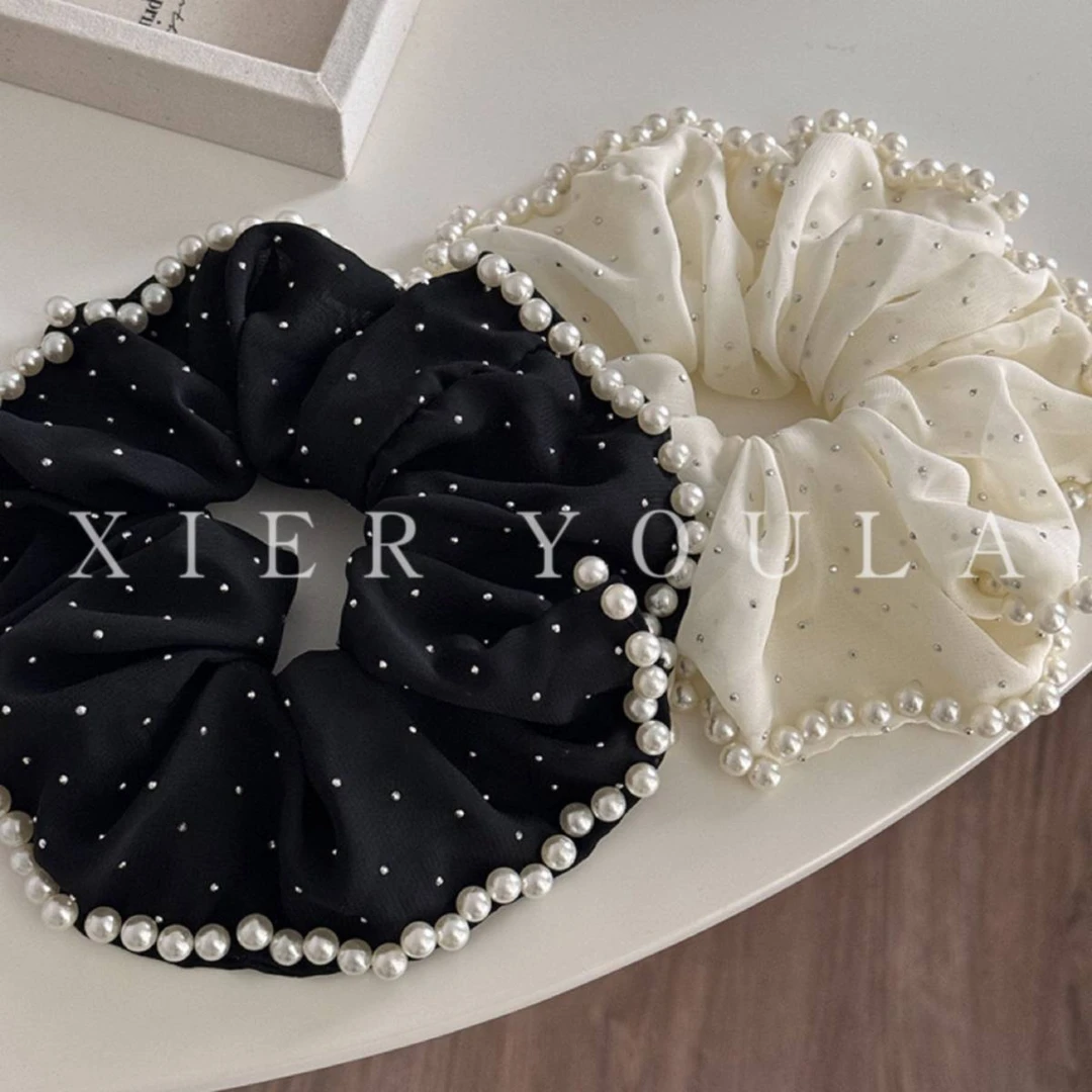 【喜儿ula】8-26-1时尚波点精致高级感大肠褶皱发圈