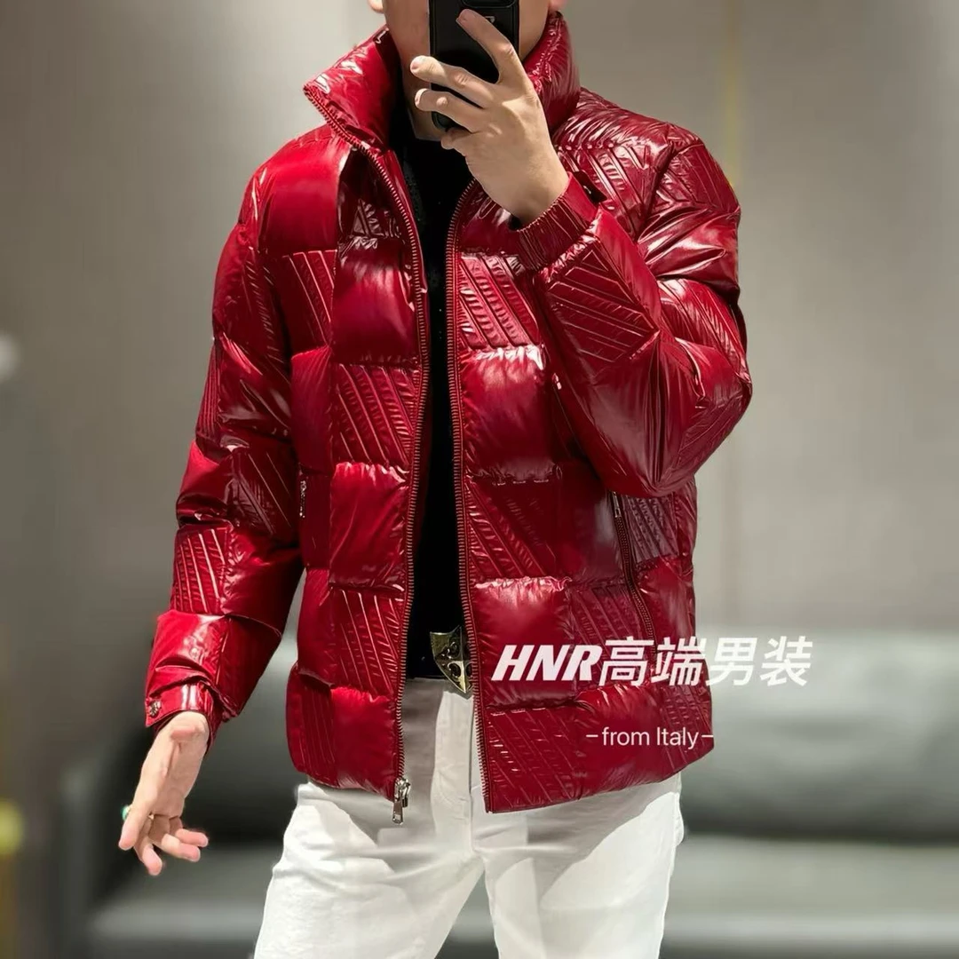 【5D俄罗斯方块】高级感纯色设计款简约时尚潮流百搭羽绒服77021