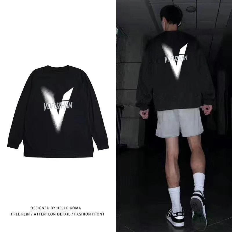 爆款长袖投篮服T恤男美式篮球训练服运动健身跑步上衣透气网眼潮