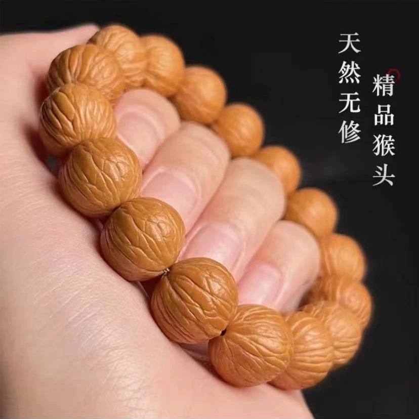 【藏艺 凤羽】猴头手串原皮原色精挑无修上手可玩老树凤羽手串木作
