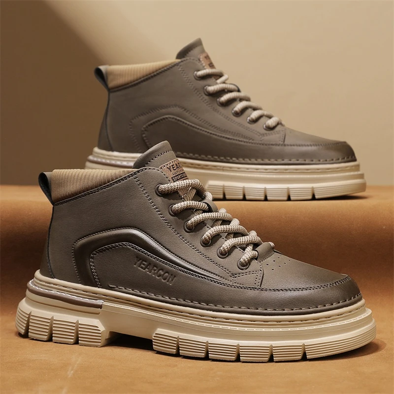 YEARCON/意尔康新款男鞋百搭休闲男鞋增高休闲马丁靴E54404637