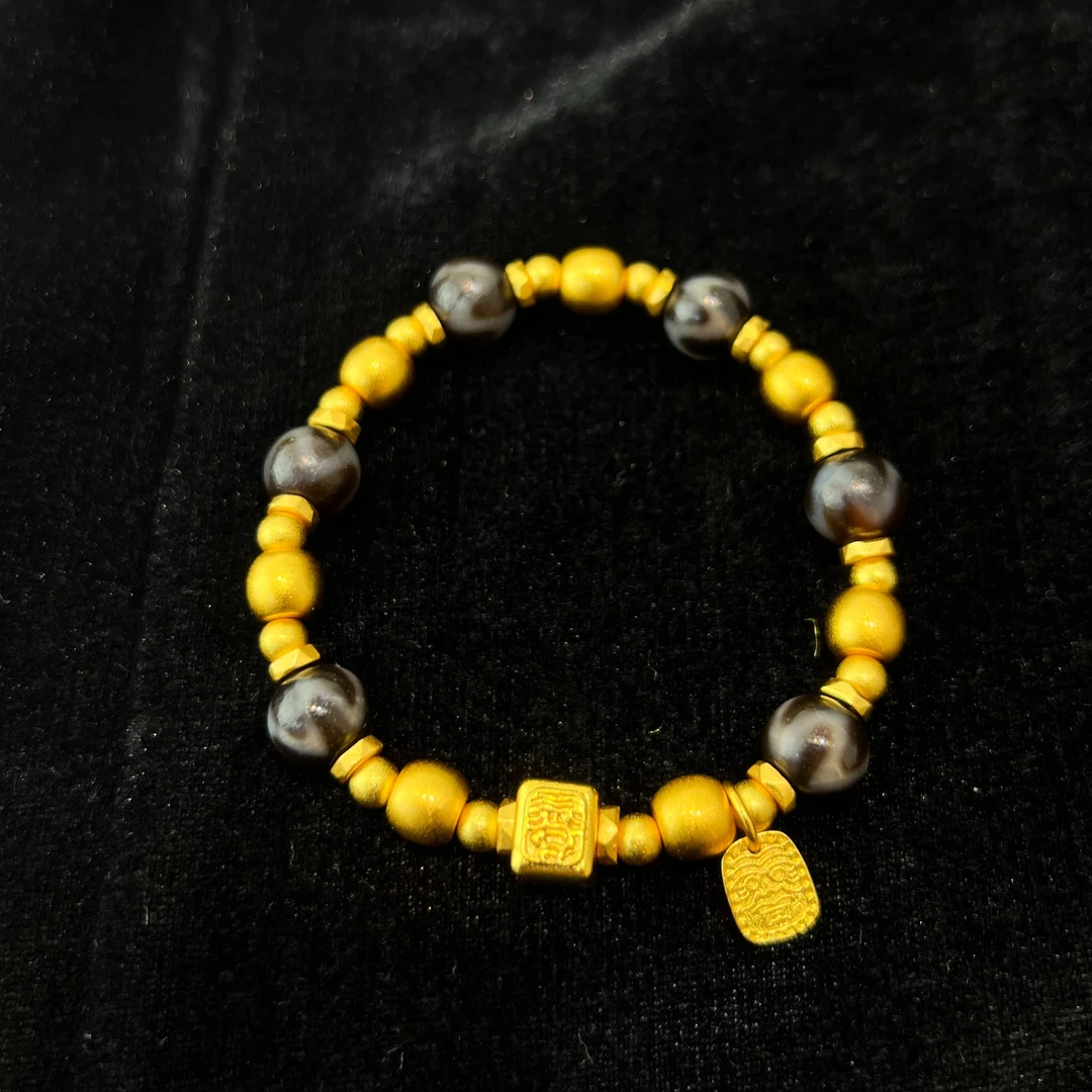 【符老板专属】古法工艺虎牙珠珠福牌手串-s683（赠包装）