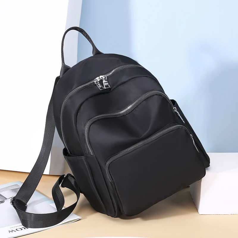 牛津布双肩包女背包防水帆布时尚百搭大学生书包轻便旅行包大容量