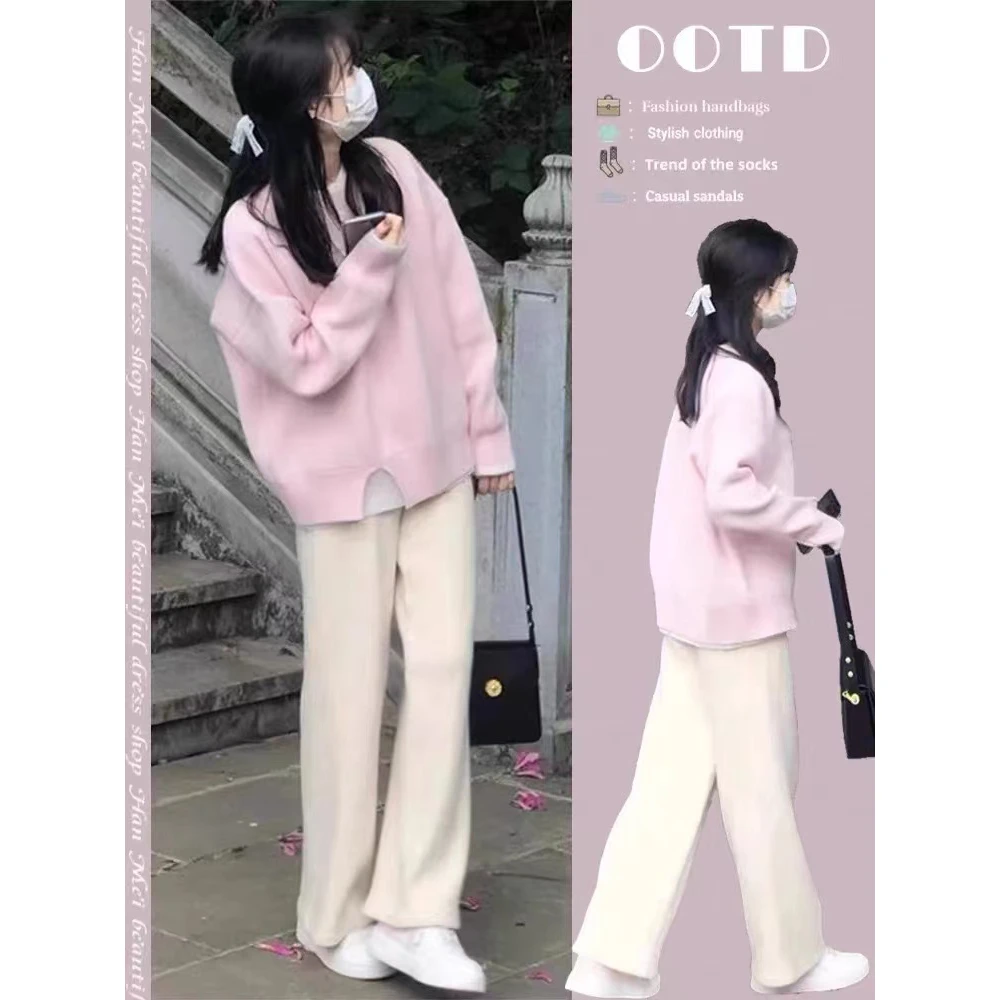 辣妈哺乳秋季套装新款休闲时尚毛衣+哺乳衣服秋冬款外出时尚装