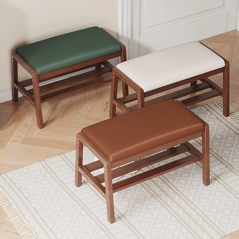 鞋架子多层家用门口实木换鞋凳可坐简约轻奢北欧玄关可坐式穿鞋凳