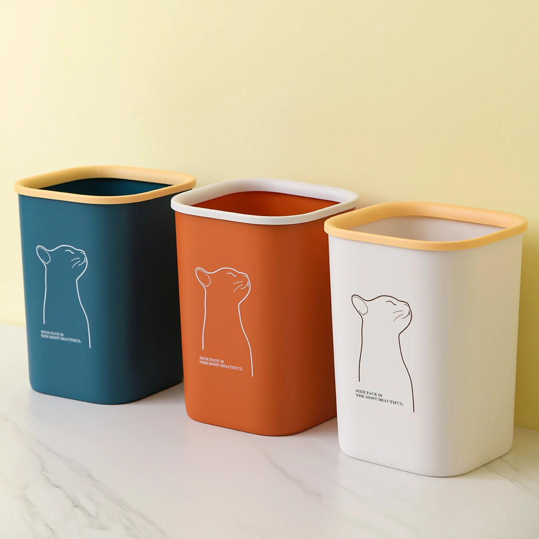 【达人专属】禧天龙垃圾桶方形大号家用卧室卫生间简约无盖垃圾桶