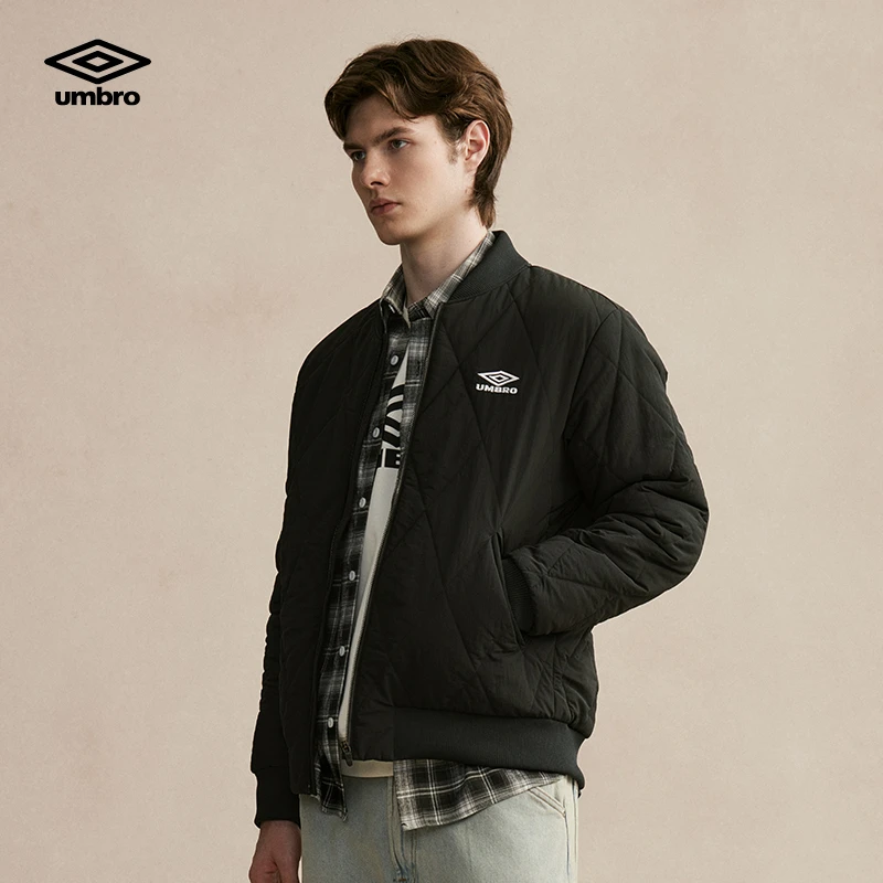 umbro茵宝棉服棒球服SUPPLEX秋冬男款复古菱形格棉袄U2124451021