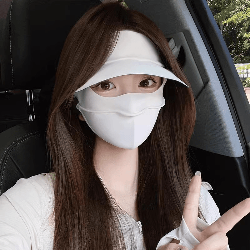 全脸冰丝面罩脸罩防紫外线骑行透气遮阳百搭大帽檐脸基尼防晒口罩