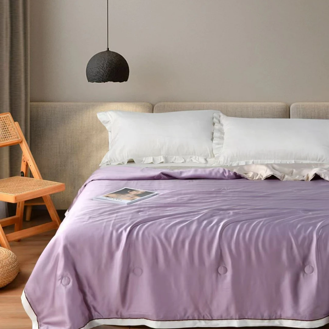 100支单股超细旦天丝冷凝丝夏被（丝滑、细腻、凉爽、轻柔）