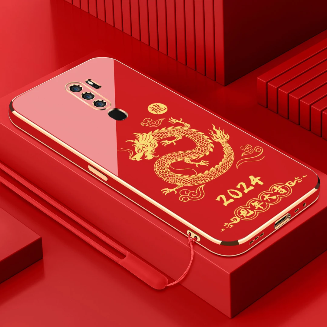 龍年大吉oppoa11手机壳硅胶软壳电镀高端中国红防摔新年款手机壳