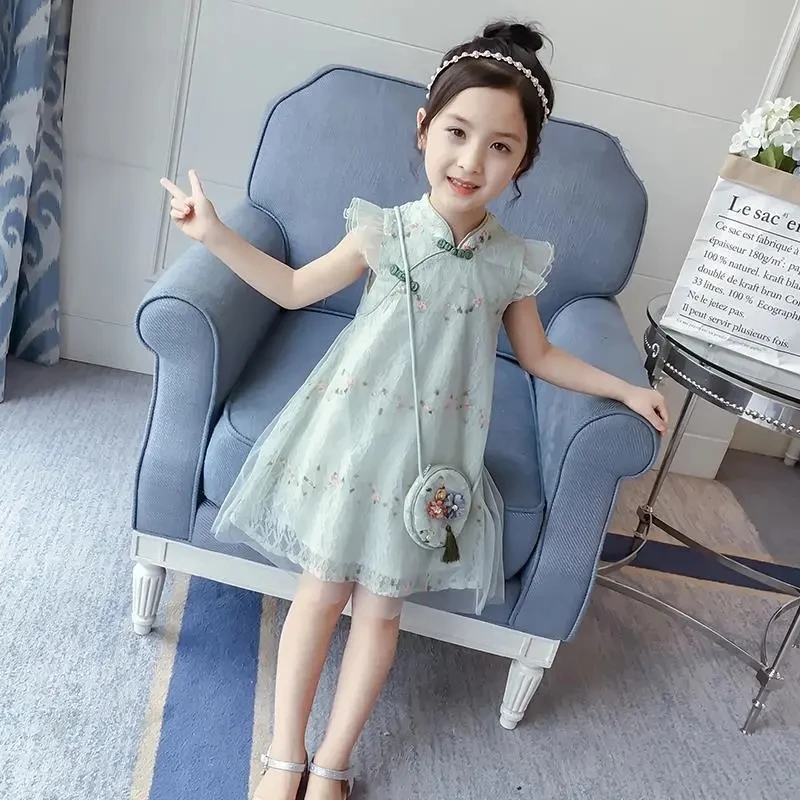 女童连衣裙2025新款夏装汉服中国风小女孩公主裙洋气儿童裙子夏季