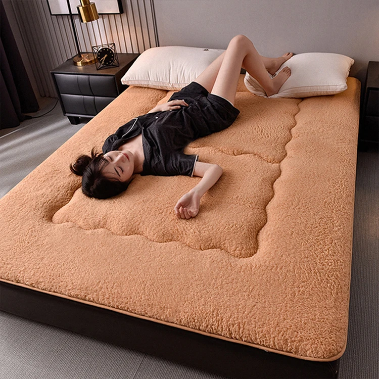 【盛佳-HJ】羊羔绒可折叠学生宿舍床垫家用单人地铺床褥垫榻榻米