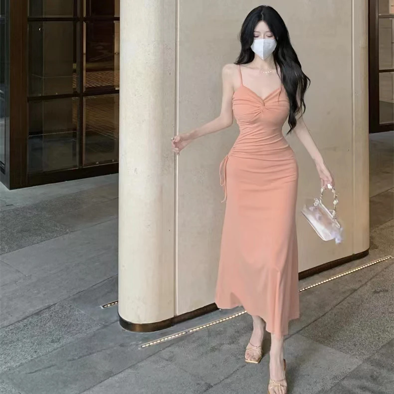 也猫定制 5小众设计感吊带长裙高级感连衣裙女温柔收腰又甜又辣裙