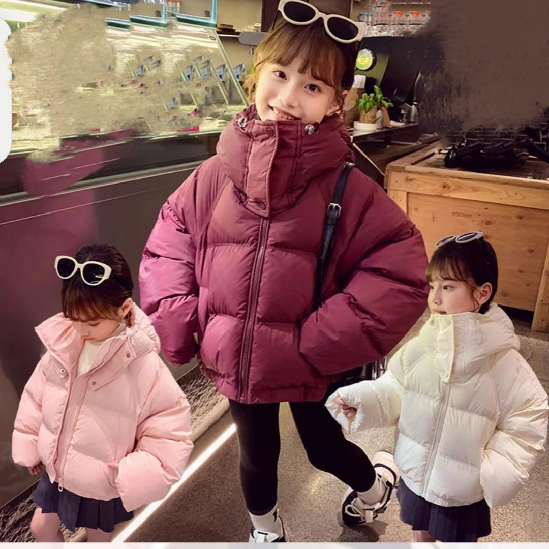 女童棉服2023新款儿童短款棉衣女童加厚面包服冬季季外套宝宝棉袄