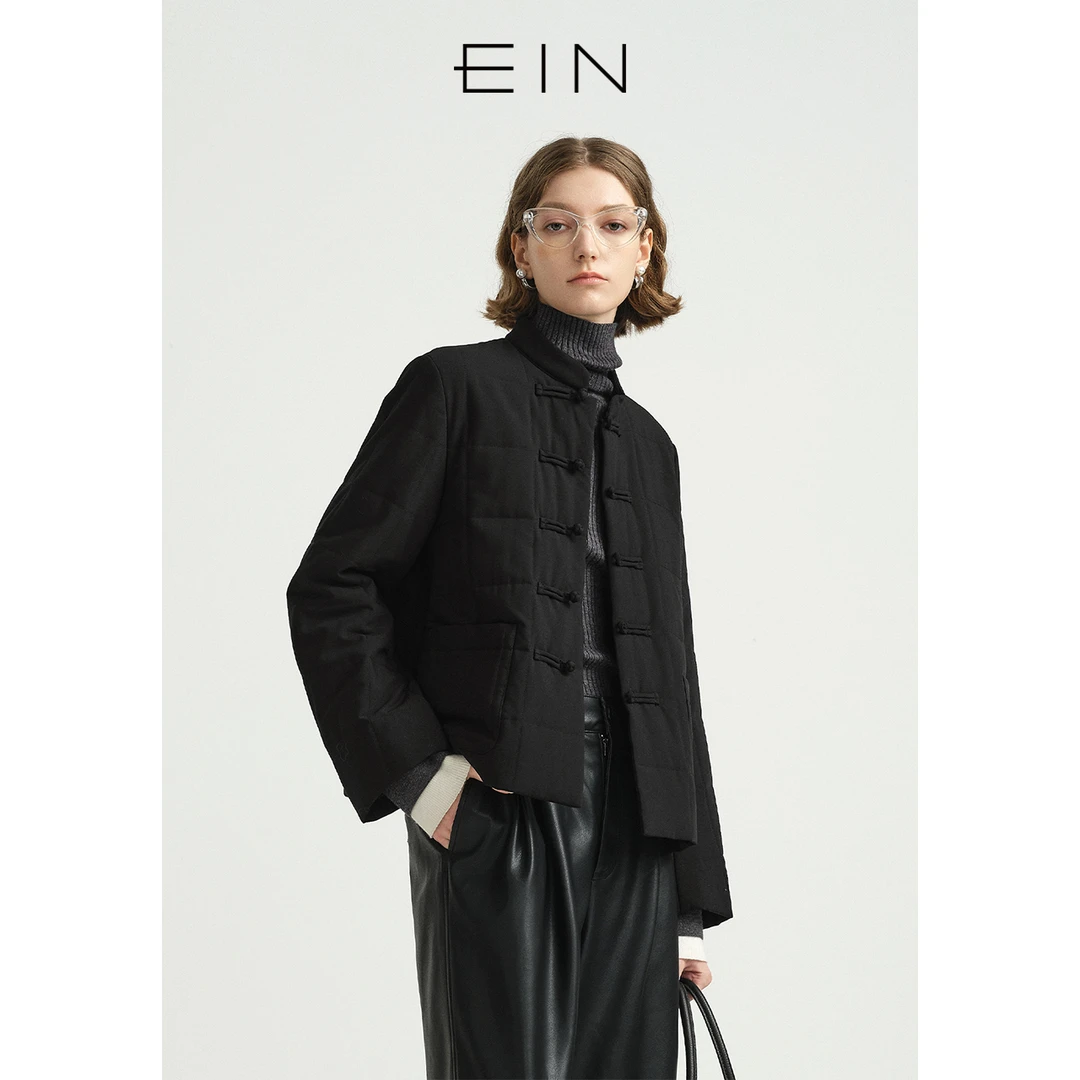 EIN/言新中式国风云感对襟盘扣禅意复古短箱型外套2024秋冬新