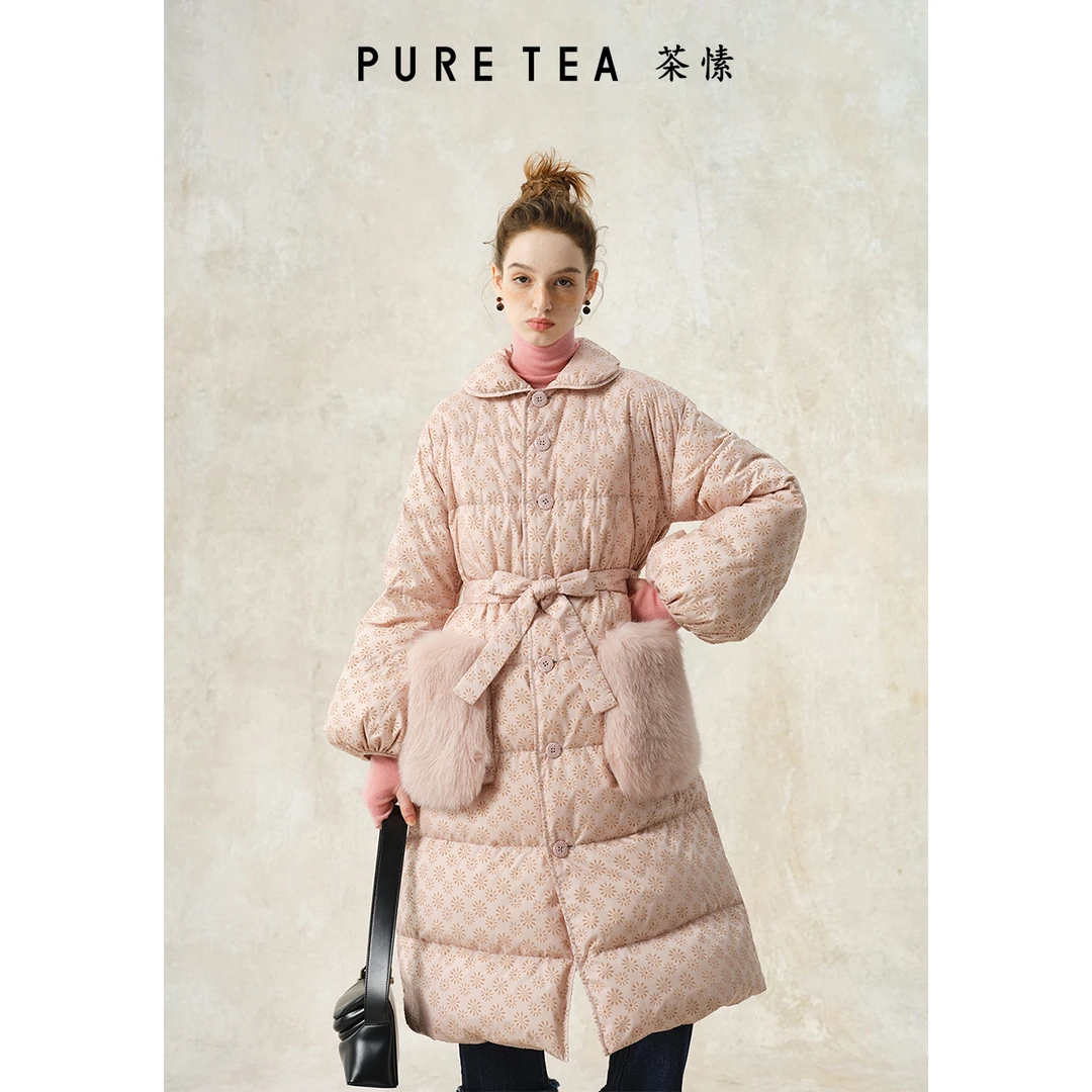 puretea茶愫鸭绒羽绒服女2024冬季新品KF0603C41