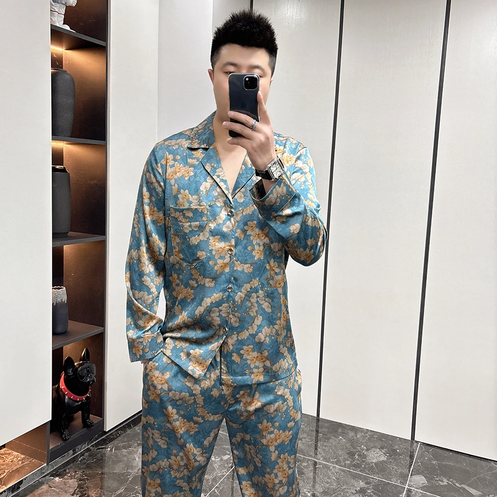 《特价L》长袖长裤可外穿家居服套装男士大码家居服潮