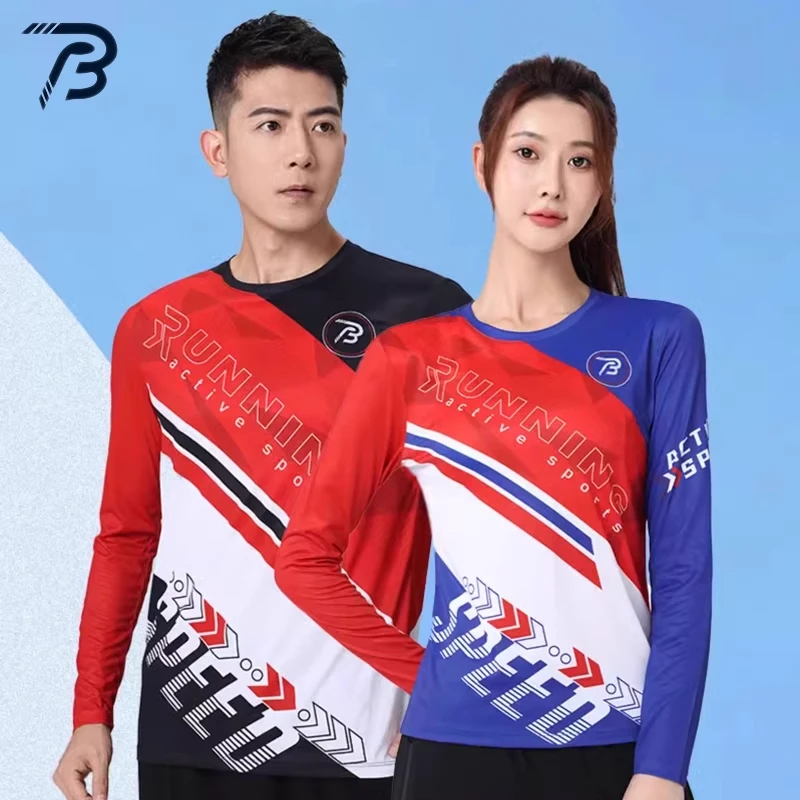 破三速干男女春夏季运动跑步长袖T恤健身专业训练服上衣田径服装