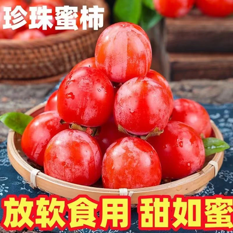 【珍珠蜜柿】山西新鲜爆甜一口吸软柿子香甜软糯放软食用产地直发