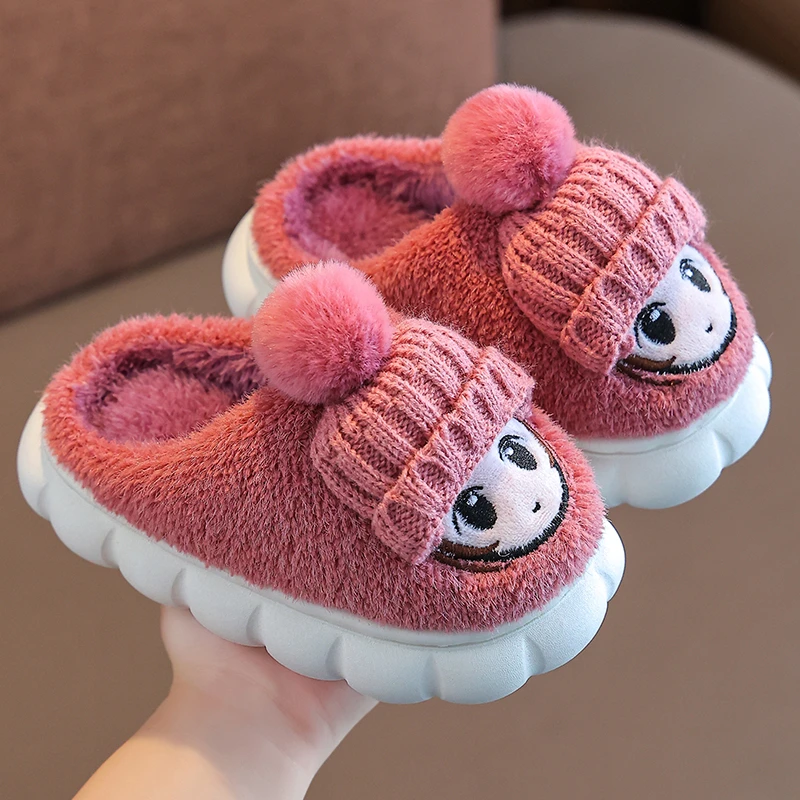 小孩棉拖鞋女童室内家居防滑加厚保暖宝宝拖鞋卡通可爱小女孩棉鞋
