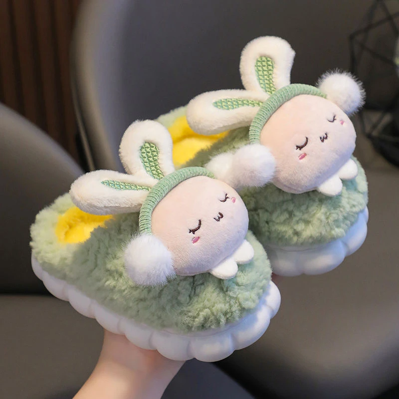 儿童棉拖鞋男童冬季居家保暖防滑小女孩毛绒拖卡通可爱宝宝棉拖鞋