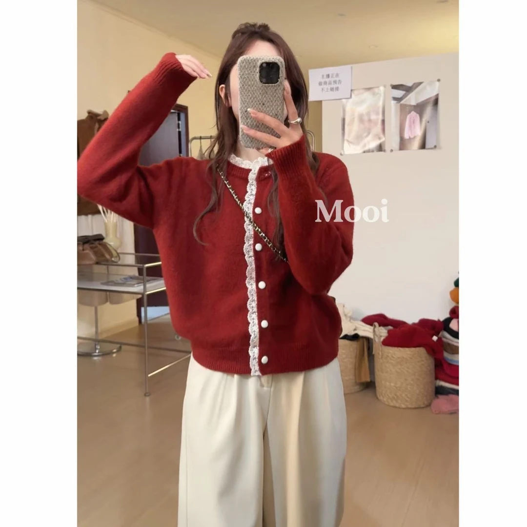 【mooi】'恋爱信号'秋冬新款韩版ins风小众设计感毛衣