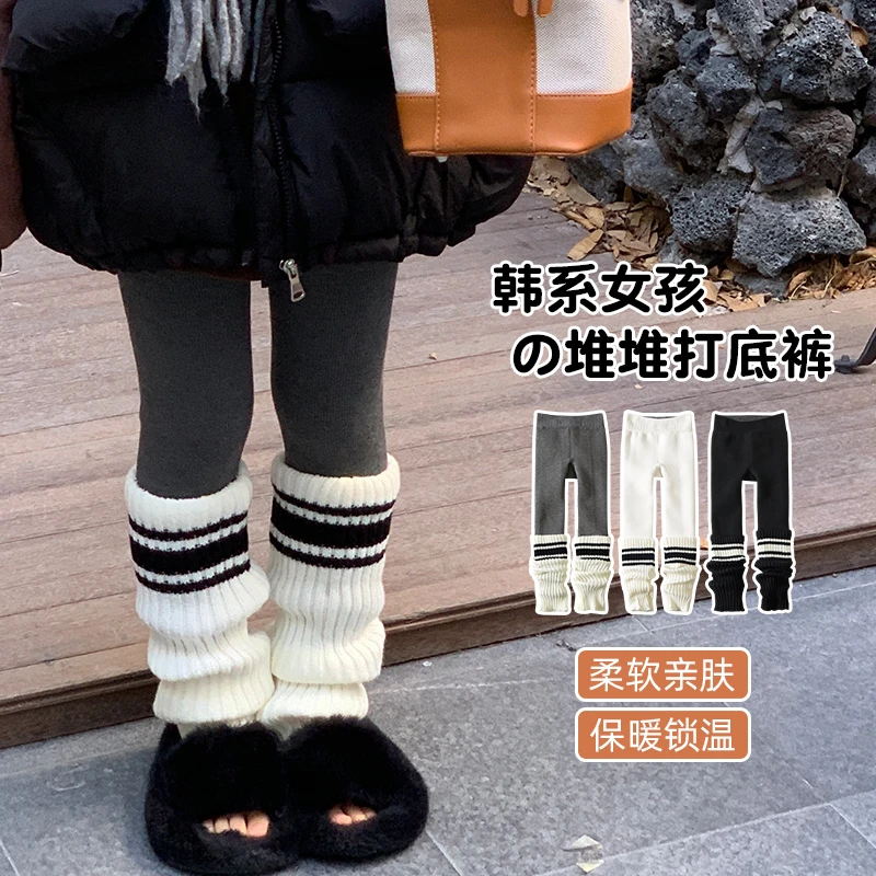 【今年很火的堆堆袜棉裤】女童加绒加厚零下一体绒保暖袜套打底裤子