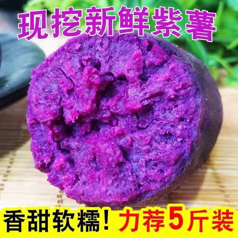 新号开播 湖北紫罗兰紫薯5斤新鲜现挖紫心番薯地瓜