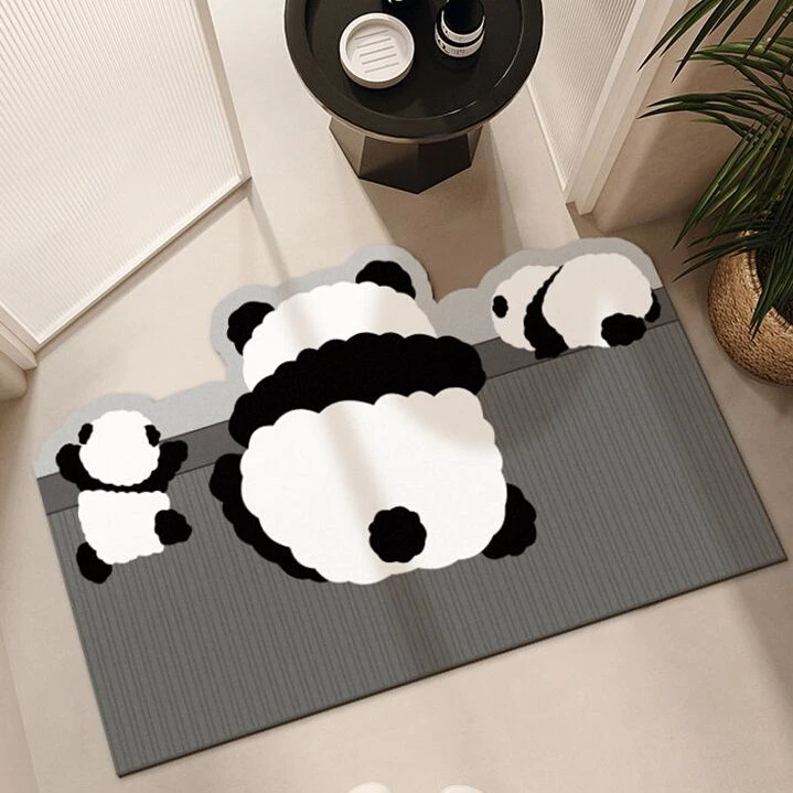 硅藻泥吸水垫软垫可爱卡通动物脚垫子卫生间门口防滑浴室吸水地垫