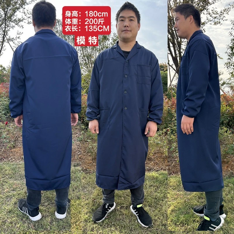 加大加长大褂长袖工作服男装长款耐脏仓库劳保服搬运工服印字加肥