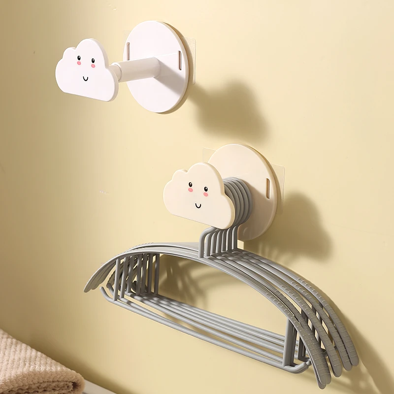 云朵衣架收纳架家用免打孔阳台晾衣架收纳神器挂架免钉衣架整理