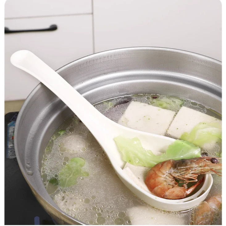 日本进口汤勺家用长柄盛粥勺汤匙厨房塑料加厚大号稀饭勺子耐高温