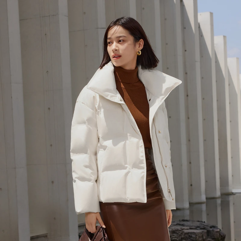 【波司登】2024冬季新款立领女士简约气质小众高级感外套短款羽绒服