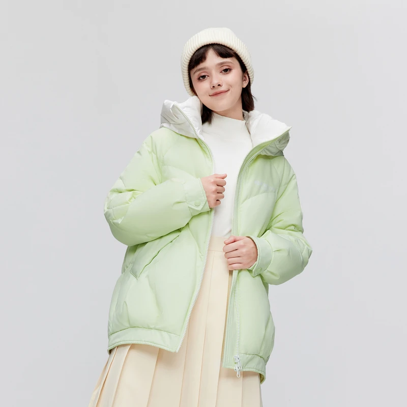 波司登冬季女生时尚潮流运动休闲百搭连帽宽松多巴胺保暖羽绒服