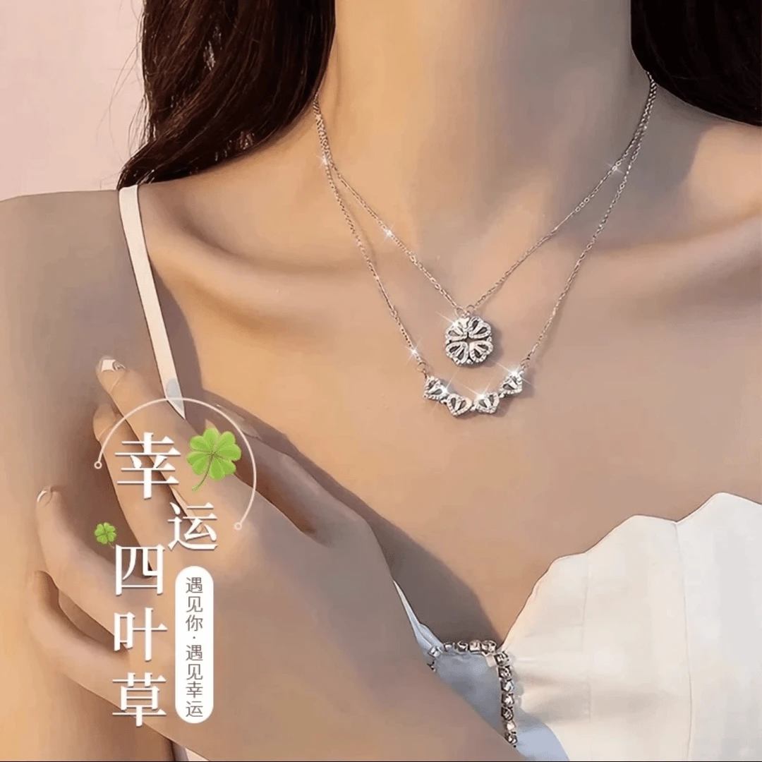 钛钢项链 【七夕礼物】轻奢送女友送老婆ins幸运四叶草项链套装礼盒
