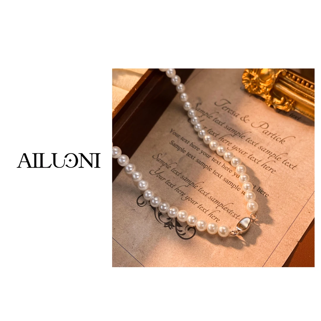 链子925银 C0275 AILUONI【一见倾心】法式优雅项链