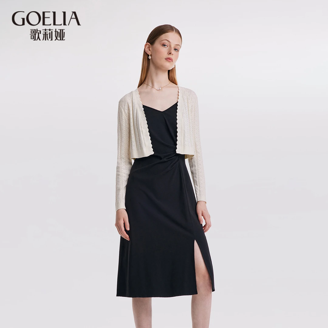 歌莉娅夏季新品气质简约针织开衫吊带两件套1B9CAC190