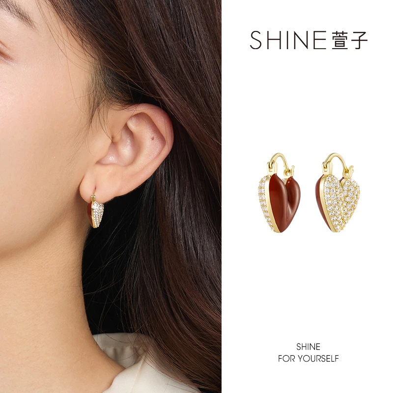 萱子 合金耳饰 SHINE都市精致轻奢时尚法式小众设计感素款耳环