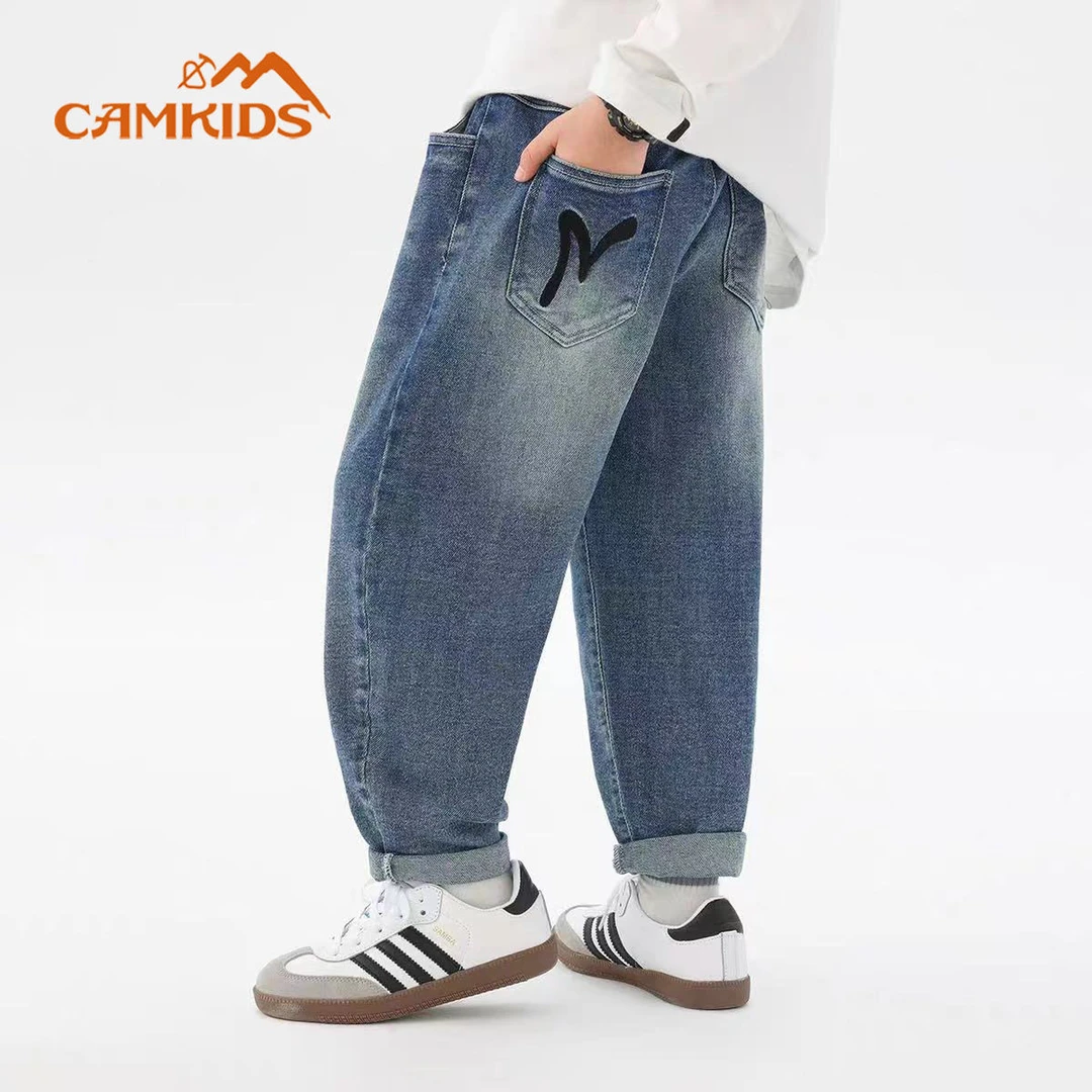 【802】男童牛仔裤春款2024新款中大儿童帅气春季男孩春秋款裤子