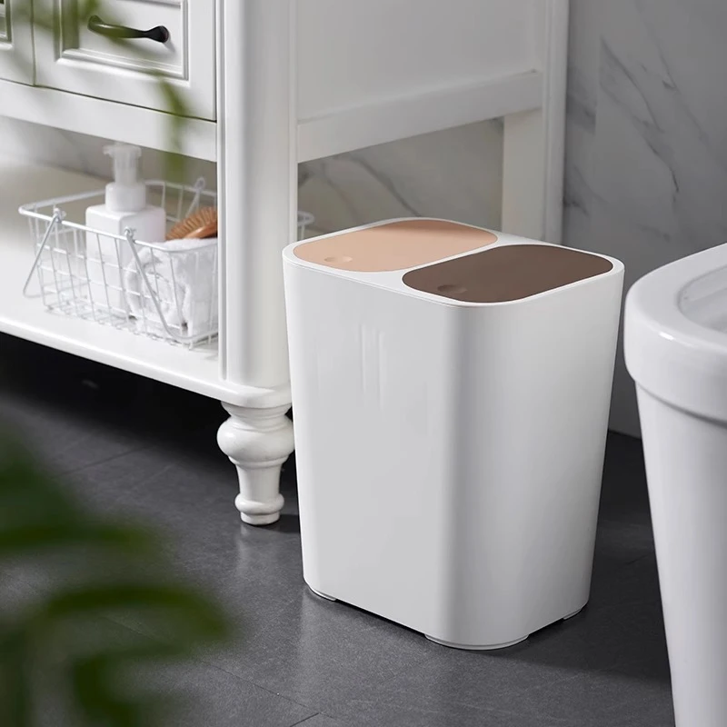 GQQ家用分类垃圾桶客厅家用卧室简约大容量大号带盖按压式防臭桶