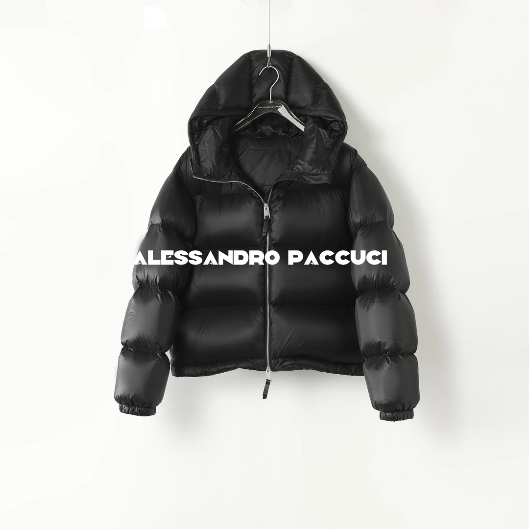 AP洛哥44003RR-1  连帽95白鹅绒绗缝面包服时尚短羽绒服2024冬