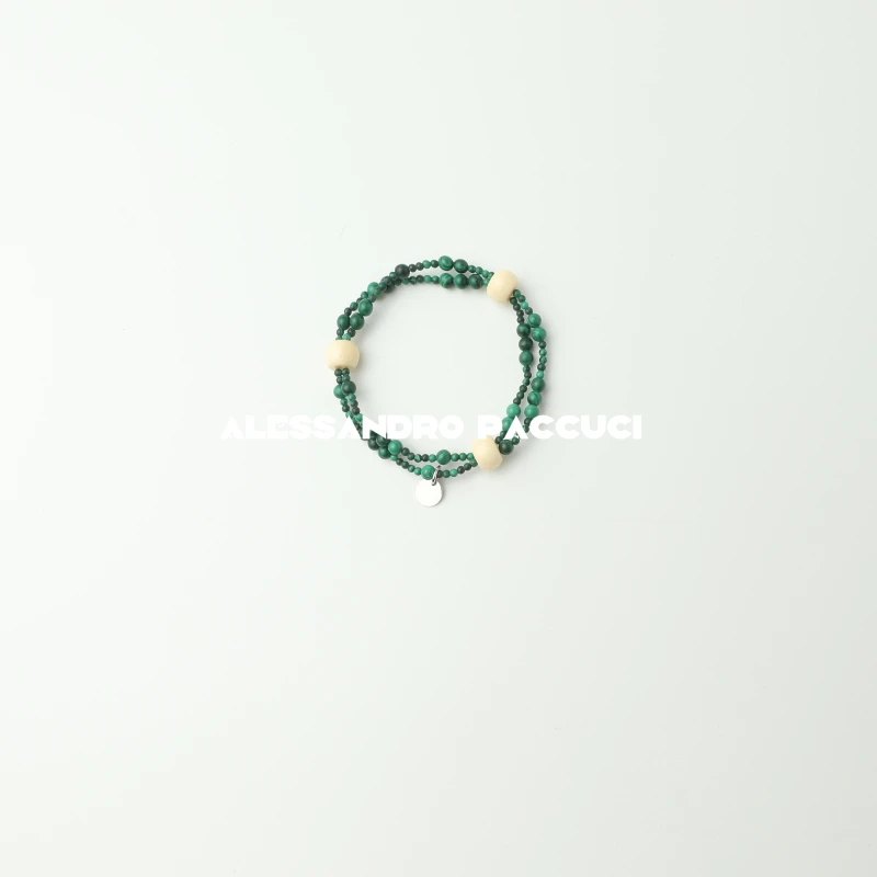 925银手链 AP洛哥43109EL【精灵】手工串珠孔雀绿时尚百搭手链